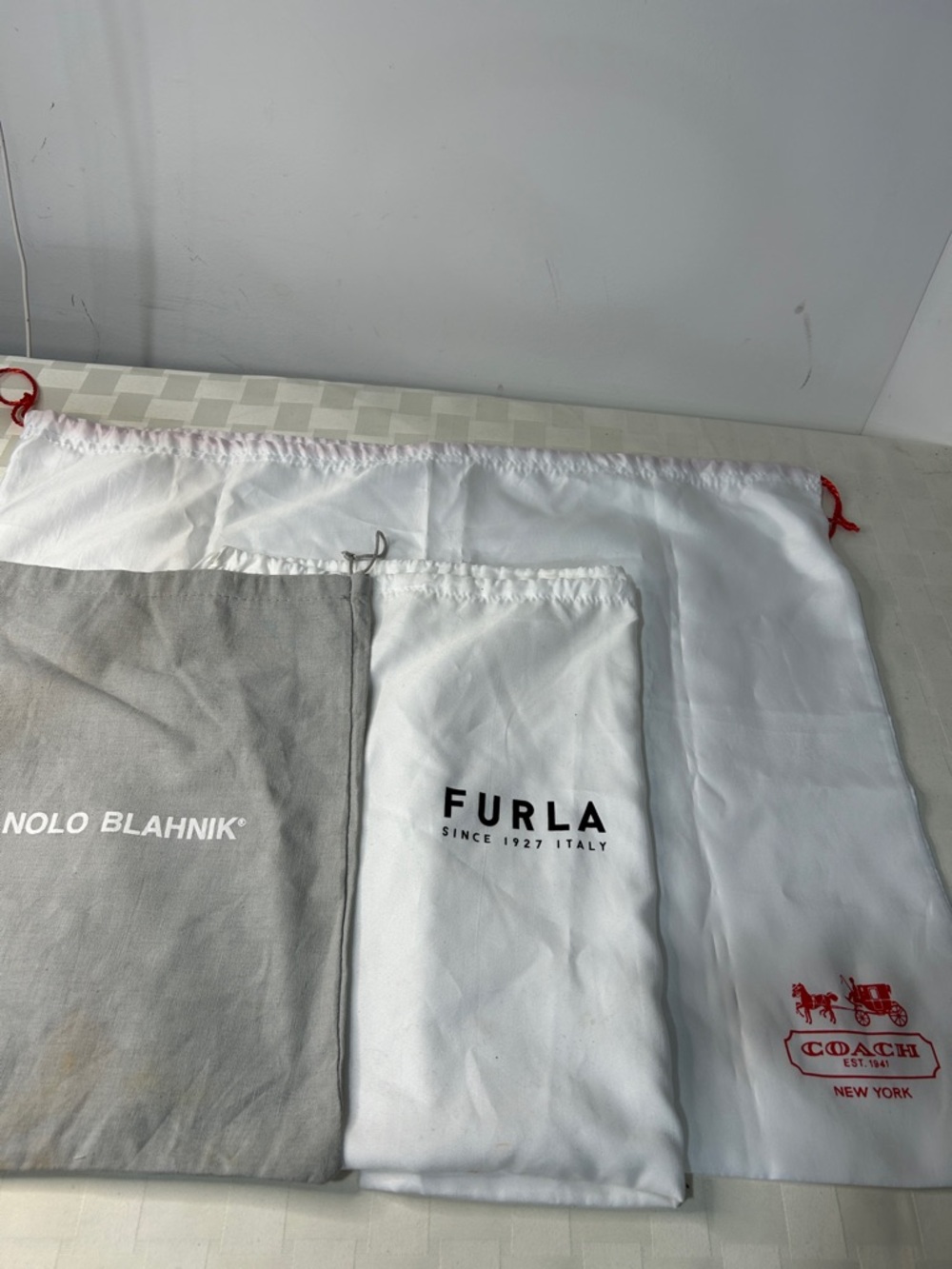 Furla, Manolo Blahnik and Coach Drawstring Dust Bag Bundle